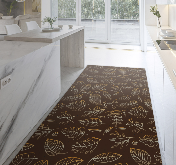 Vinyl Teppich Blumen botanischer herbst - TenStickers