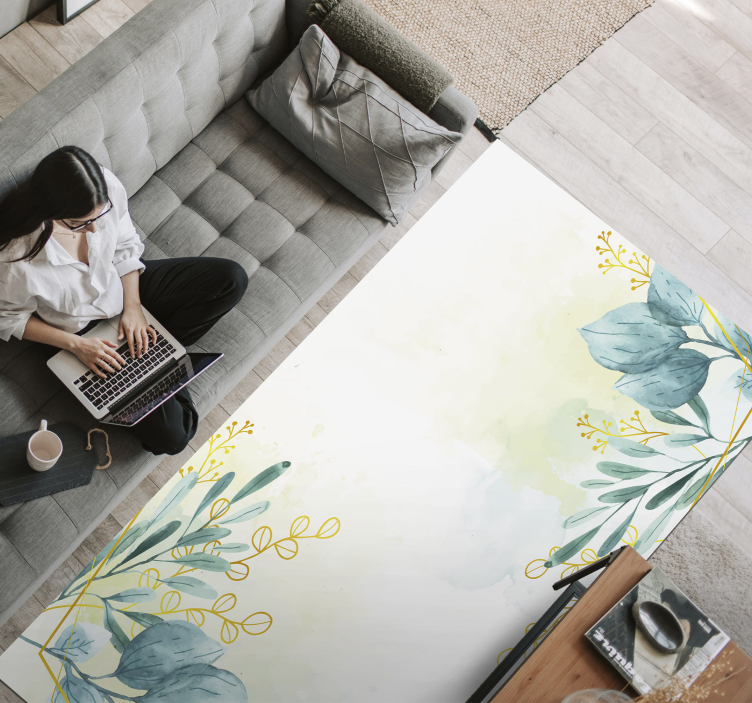 Vinyl Teppich Blumen botanisches motiv eleganz - TenStickers