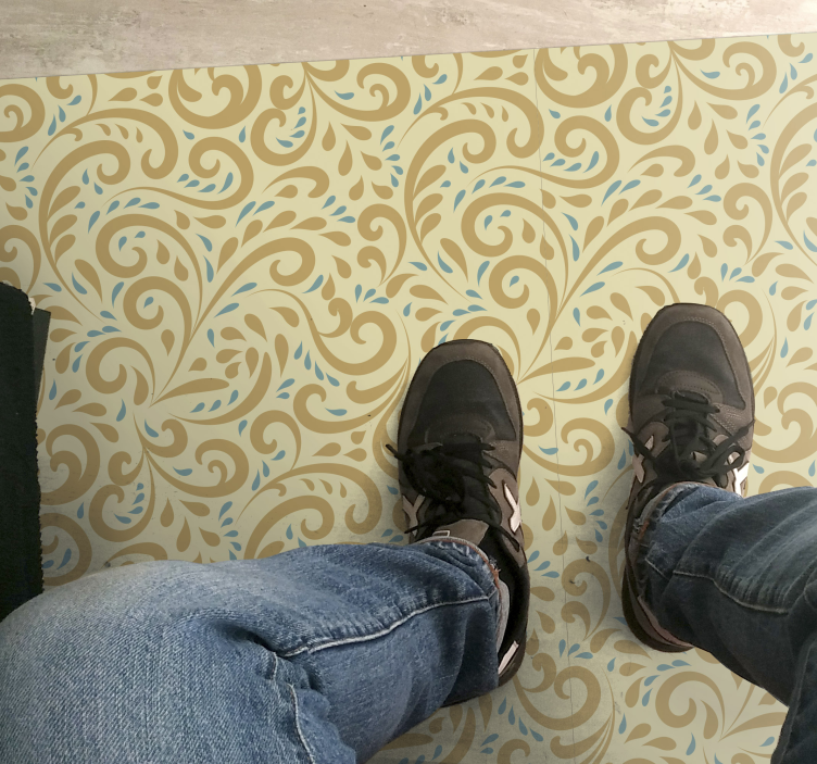 Vinyl Teppich Blumen botanisches wirbelelement - TenStickers