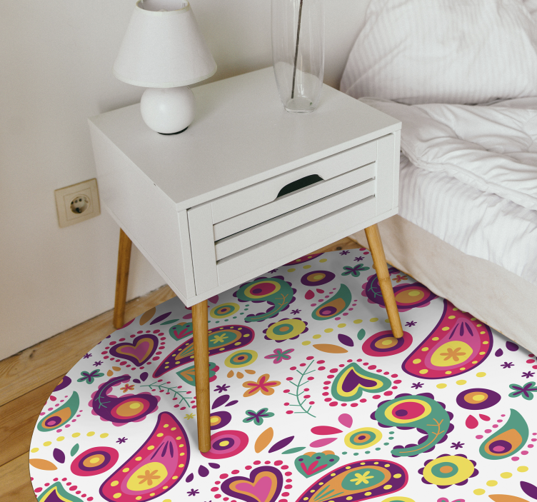 Vinyl Teppich Blumen buntes paisleymuster - TenStickers