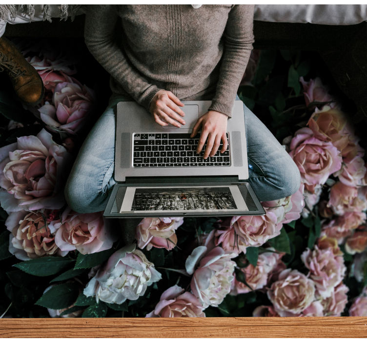 Vinyl Teppich Blumen elegante blumendekoration - TenStickers