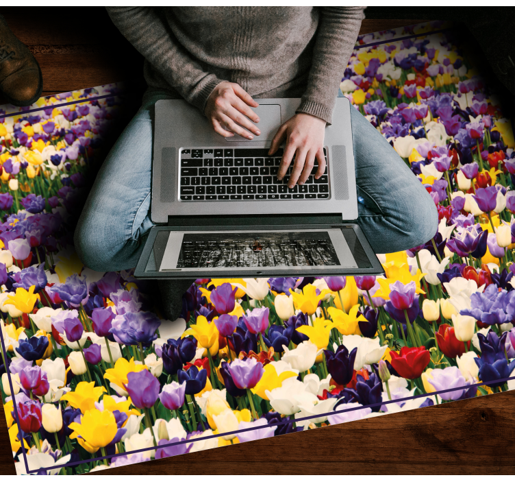 Vinyl Teppich Blumen bunte realistische explosion - TenStickers