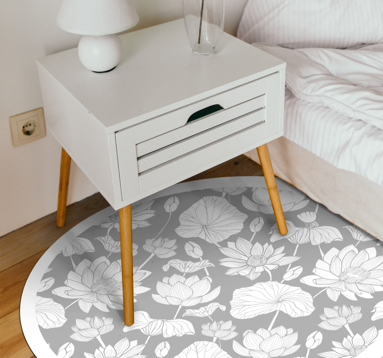 Vinyl Teppich Blumen floral monochrom - TenStickers