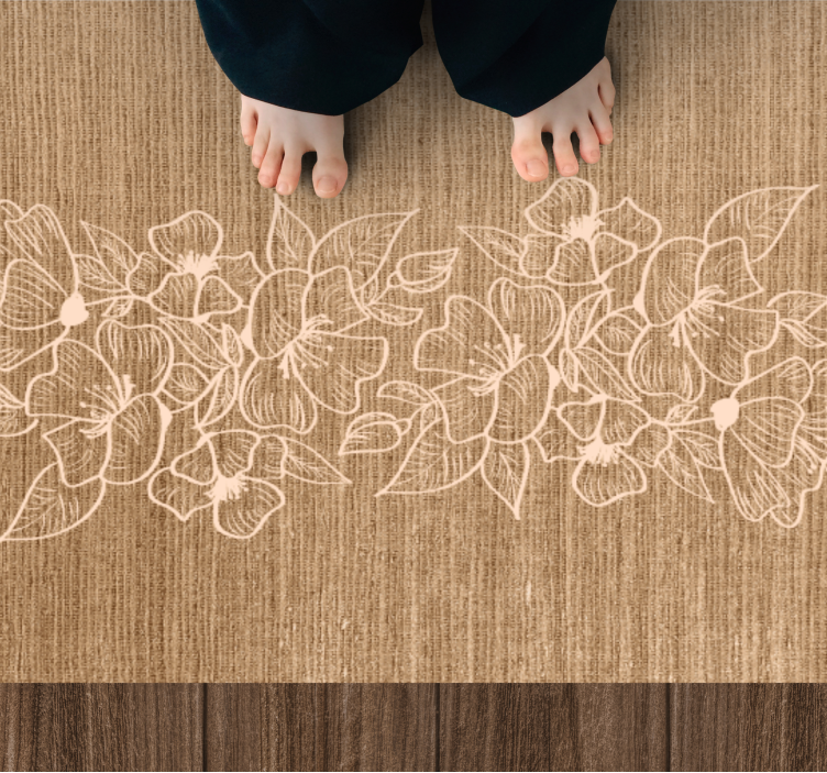 Vinyl Teppich Eingang floral verzierte eleganz - TenStickers