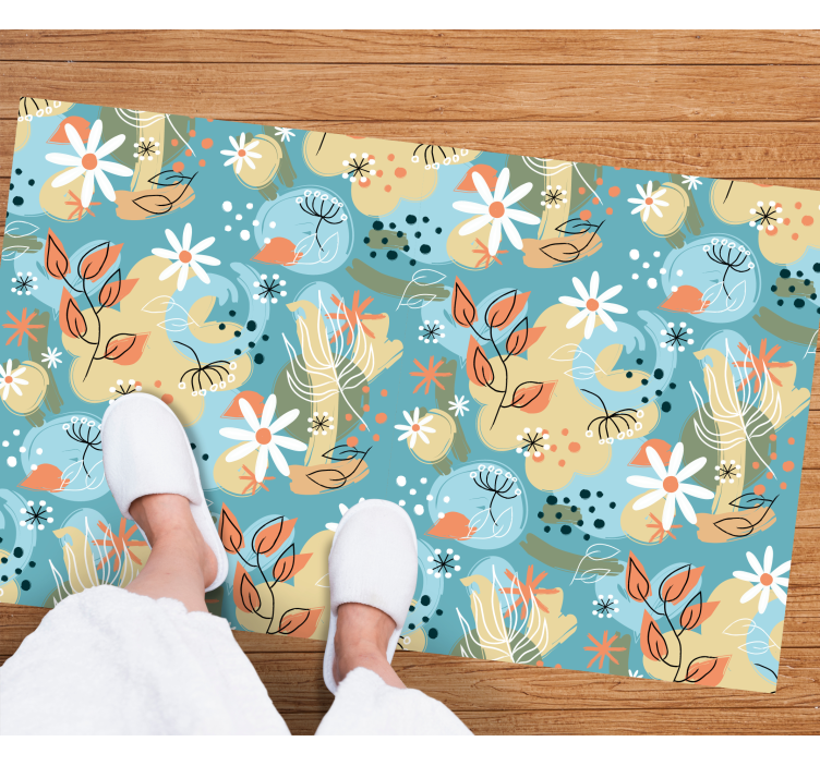 Vinyl Teppich Blumen florale abstrakte muster - TenStickers
