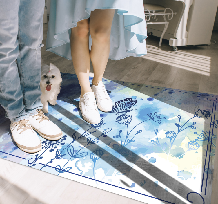 Vinyl Teppich Blumen florale aquarell-eleganz - TenStickers