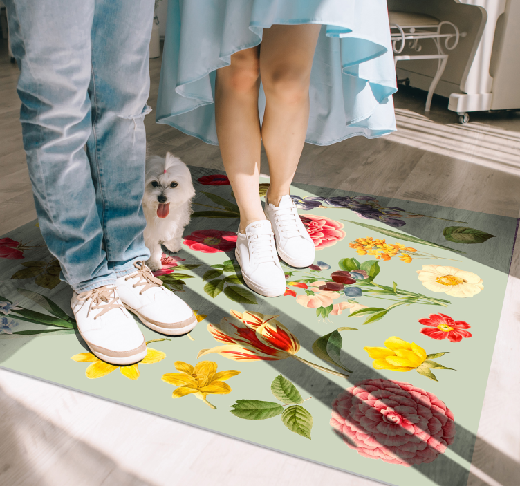 Vinyl Teppich Blumen florale botanische sammlung - TenStickers