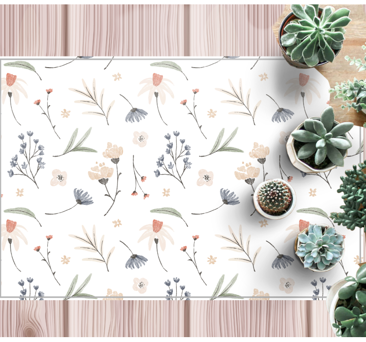 Vinyl Teppich Wohnzimmer florales botanisches element - TenStickers