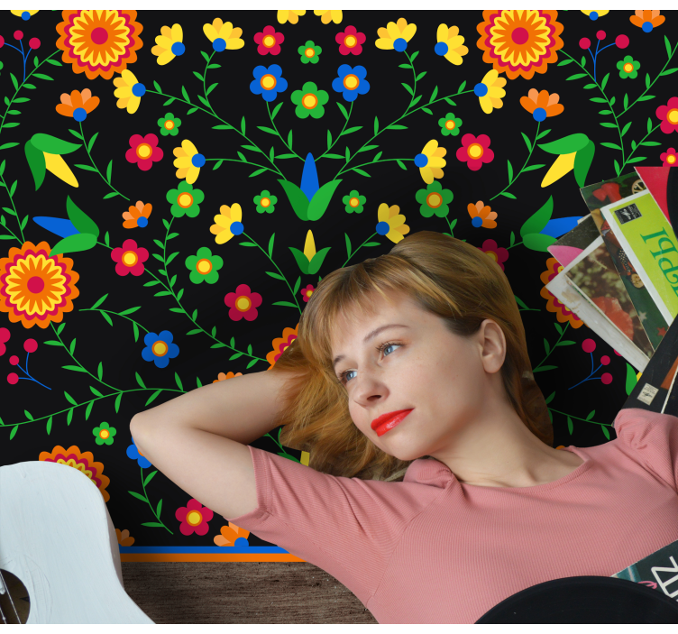 Vinyl Teppich Blumen farben lebendiges motiv - TenStickers