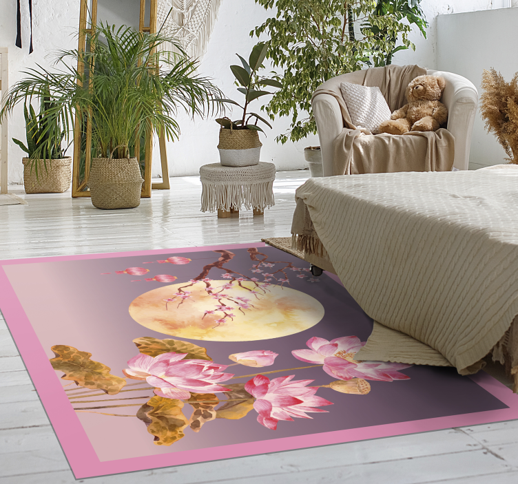 Vinyl Teppich Blumen florales mondlicht - TenStickers