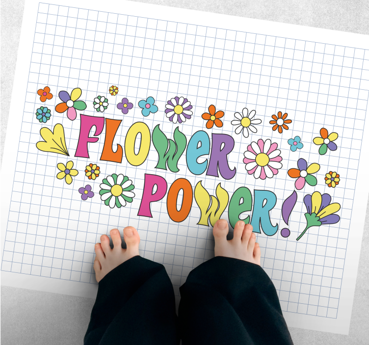 Vinyl Teppich Blumen flower-power-design - TenStickers