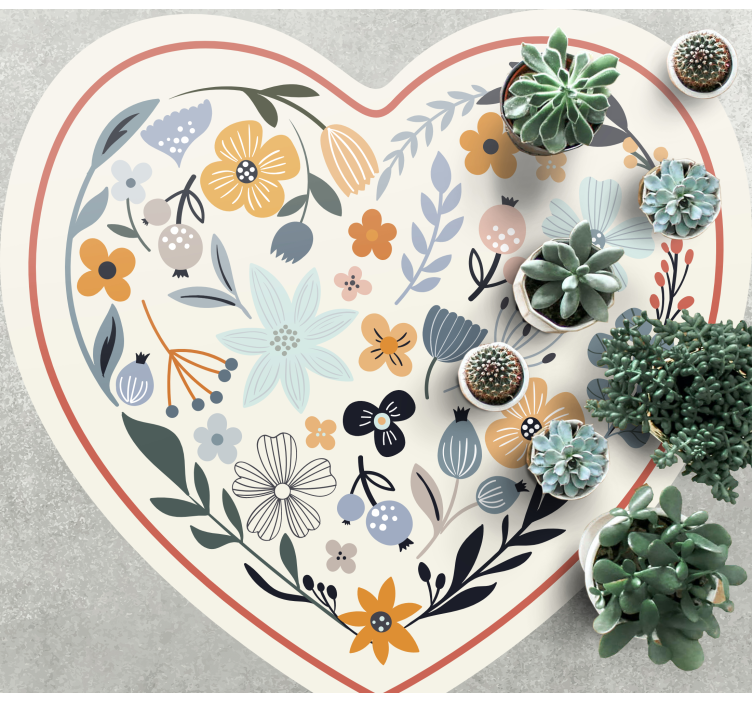 Vinyl Teppich Blumen herz-blumenarrangement - TenStickers