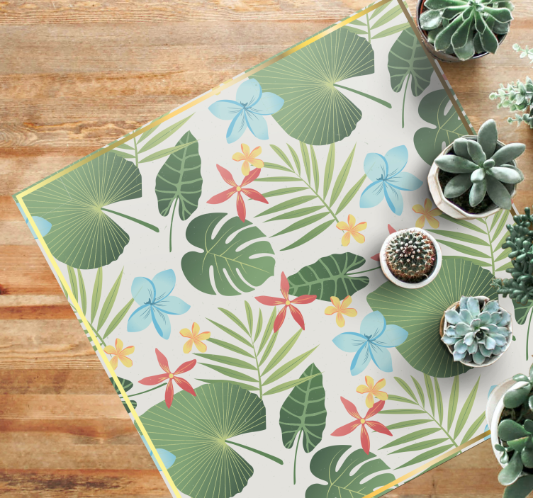 Vinyl teppich blumen im tropischen blumen design - TenStickers