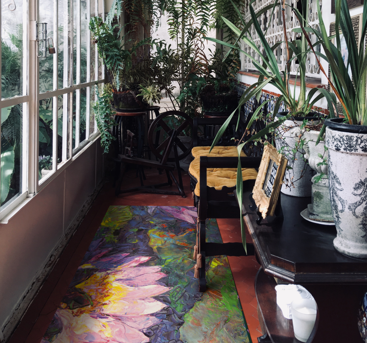 Vinyl Teppich Blumen impressionistische blüten - TenStickers