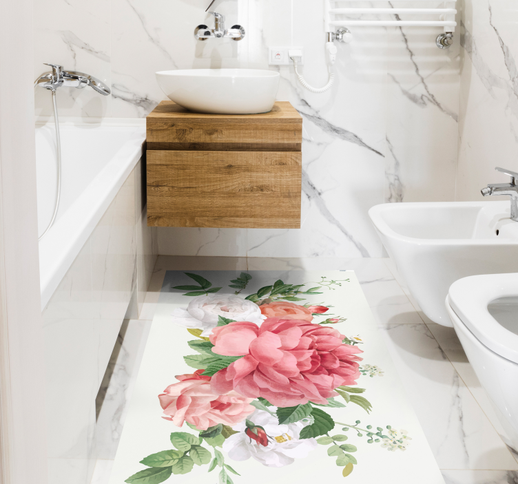 Vinyl Teppich Blumen lebendiges blumenarrangement - TenStickers