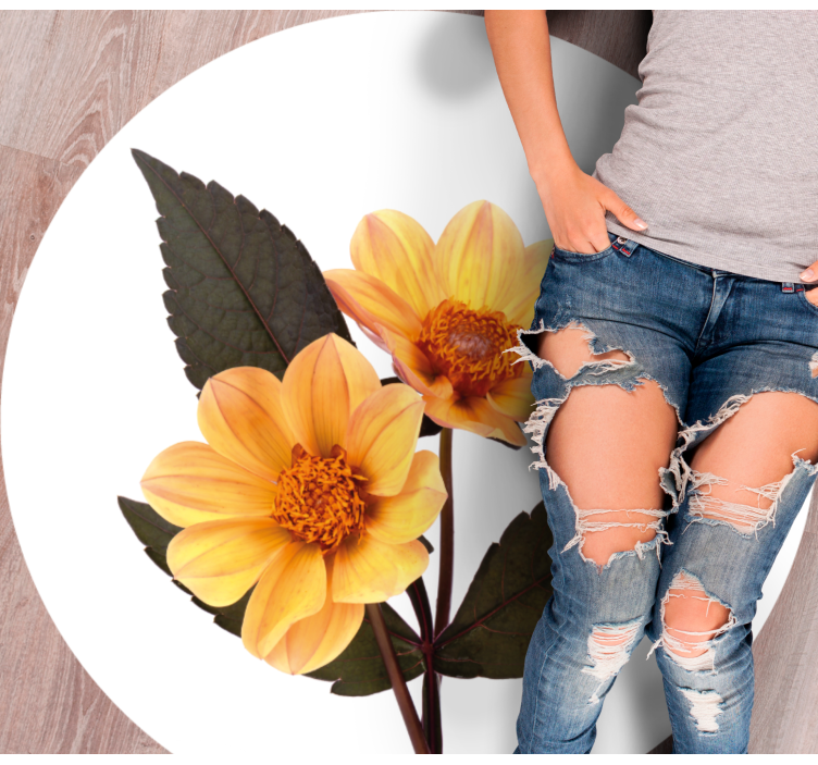 Vinyl Teppich Blumen lebhafte blütenkomposition - TenStickers