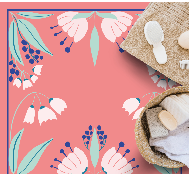 Vinyl Teppich Blumen musterpalette - TenStickers