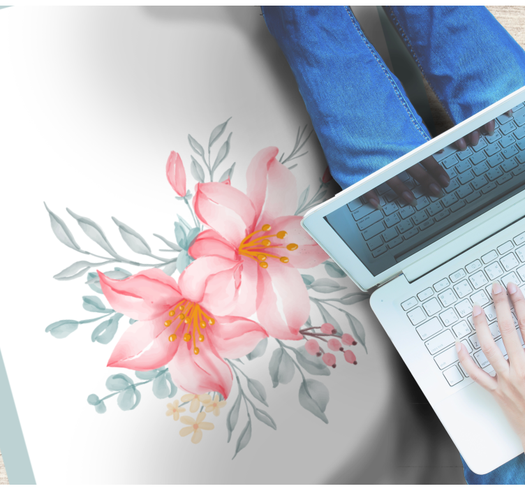 Vinyl Teppich Blumen rosa florale eleganz - TenStickers