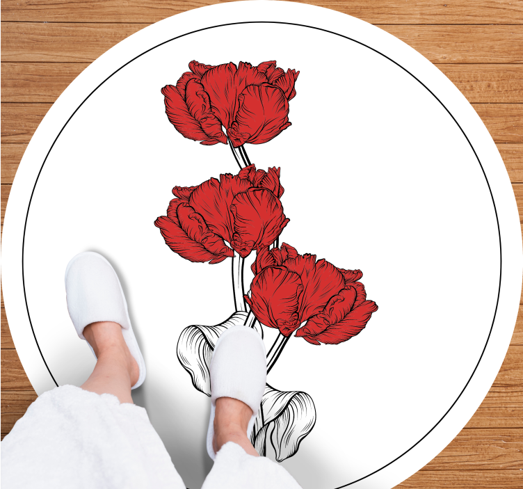 Vinyl Teppich Bad rotes blumenarrangement - TenStickers