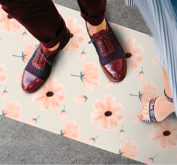 Vinyl Teppich Blumen sanftes motiv - TenStickers