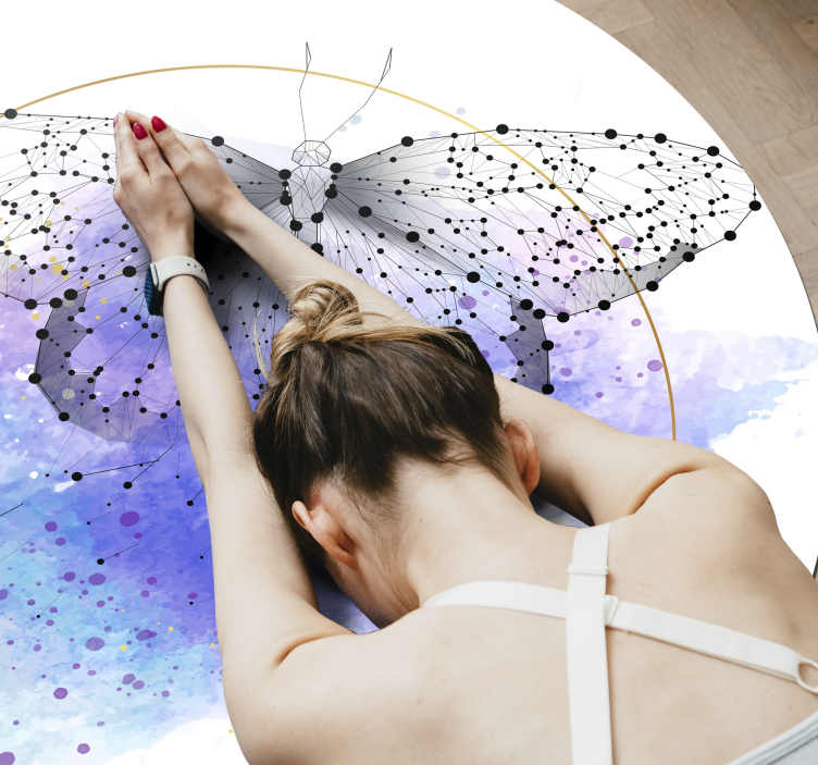 Vinyl Teppich Blumen schmetterling aquarell - TenStickers