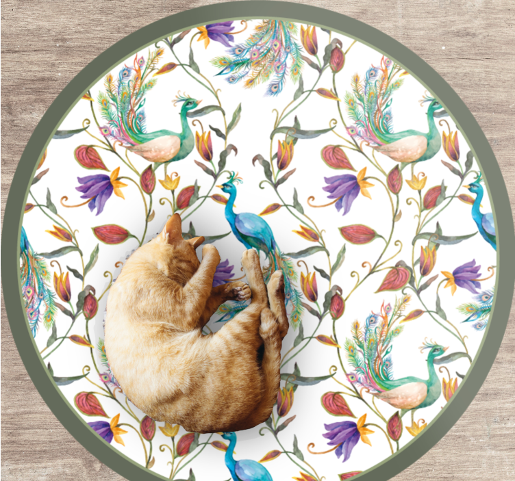 Vinyl Teppich Blumen schöne pfauenblüten - TenStickers