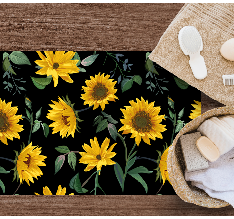 Vinyl Teppich Blumen sonnenblumen-blumenmuster - TenStickers