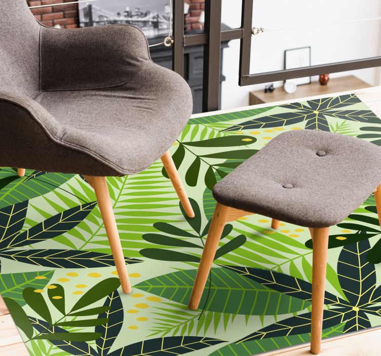 Vinyl Teppich Blumen tropische blattpflanze botanisch - TenStickers