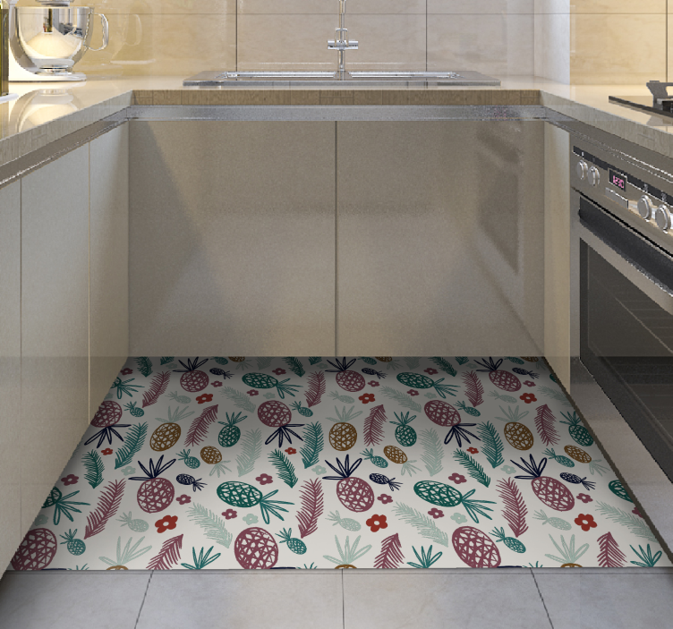 Vinyl Teppich Blumen tropisches fruchtmotiv - TenStickers