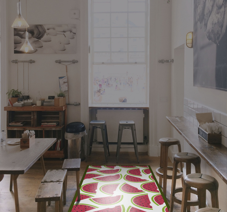 Vinyl Teppich Blumen wassermelonenscheibenmuster - TenStickers