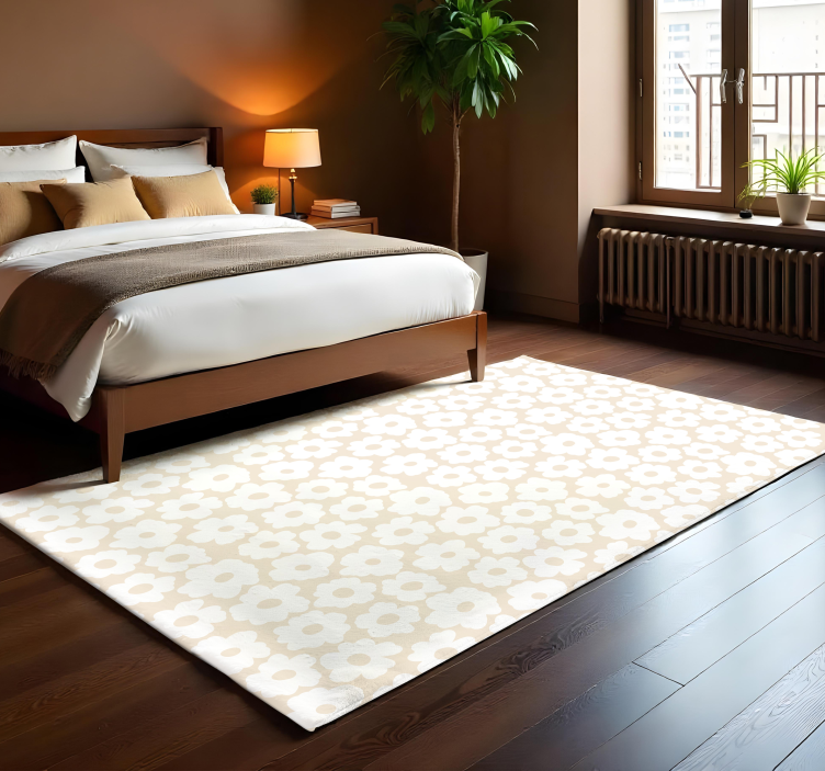 Vinyl Teppich Blumen weißer Mohn - TenStickers