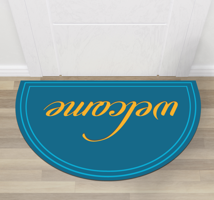 Vinyl teppich eingang blaues willkommensdesign - TenStickers