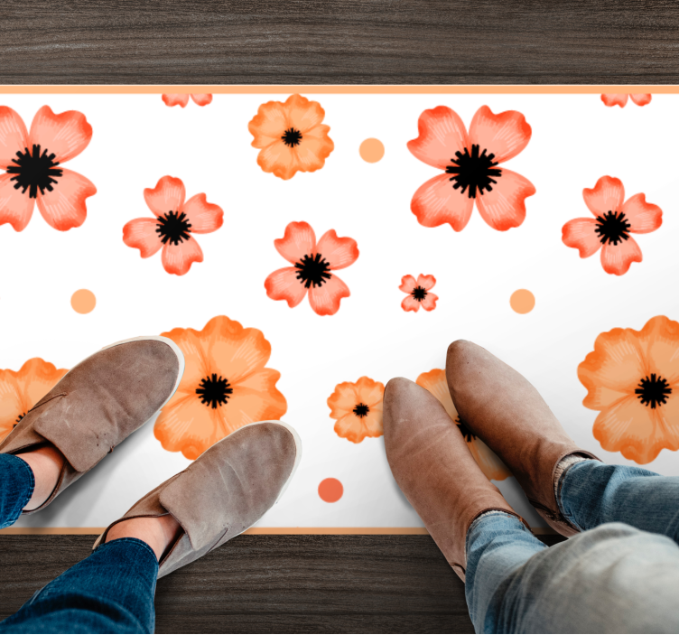 Vinyl Teppich Blumen gemusterter hintergrund - TenStickers