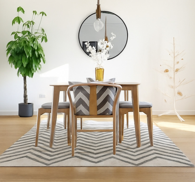 Vinyl Teppich Esszimmer chevron-zickzack-muster - TenStickers