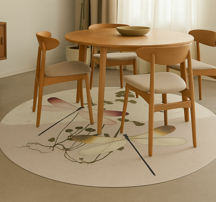Vinyl Teppich Esszimmer gepresste naturcollage - TenStickers