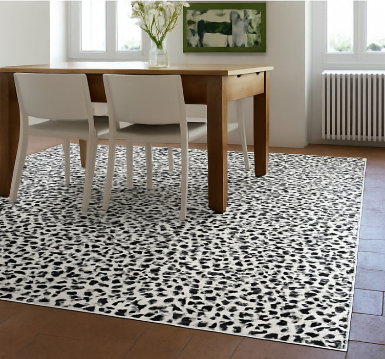 Vinyl Teppich Esszimmer monochromer leopardenmuster - TenStickers