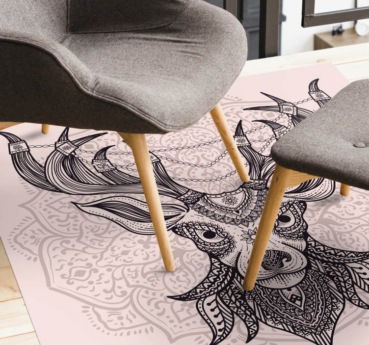 Vinyl Teppich Tiere graues hirschmotiv - TenStickers