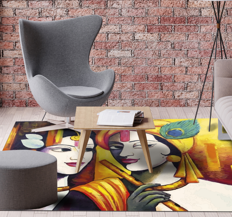 Vinyl Teppich Wohnzimmer kulturelle essenz - TenStickers