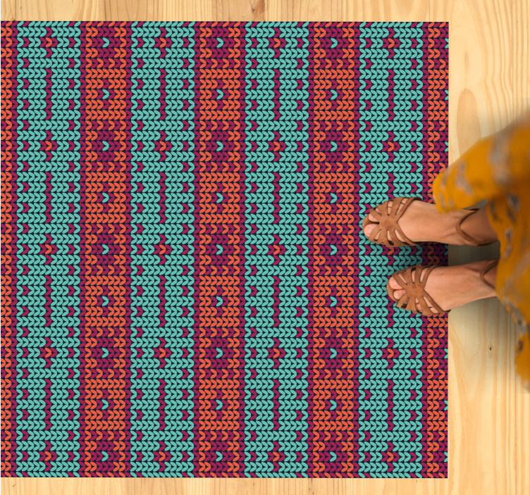 Vinyl teppich ethnisch mit lebhaftem geometrischem muster - TenStickers