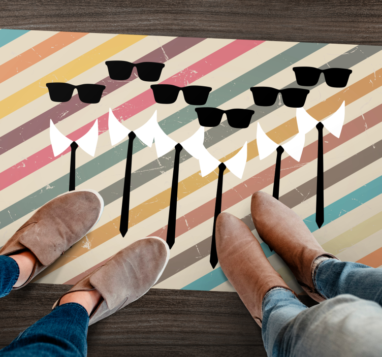 Vinyl Teppich gestreift elegante gruppenkleidung - TenStickers