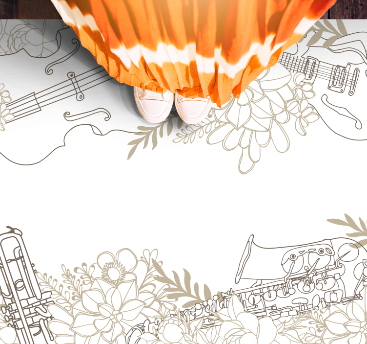 Vinyl Teppich Blumen musikalisches blumenarrangement - TenStickers