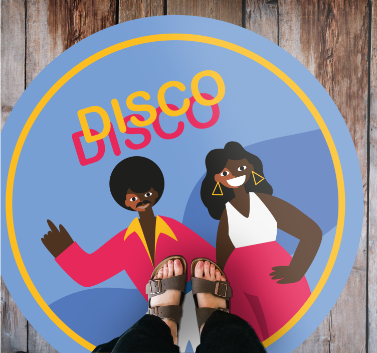 Vinyl Teppich rund stylische disco-vibes - TenStickers