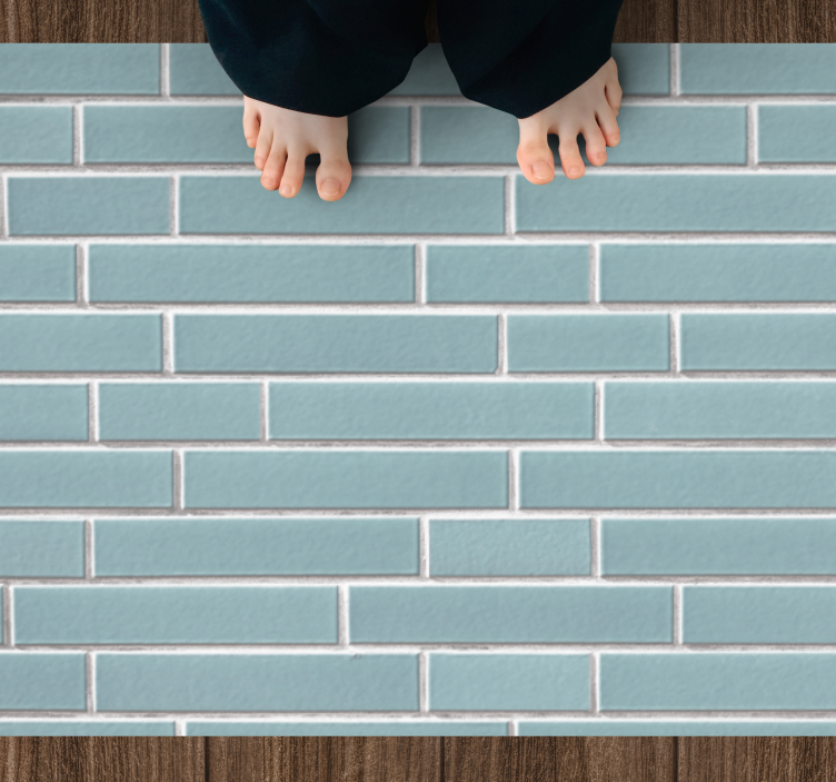 Vinyl Teppich Bad blaues ziegelmotiv - TenStickers