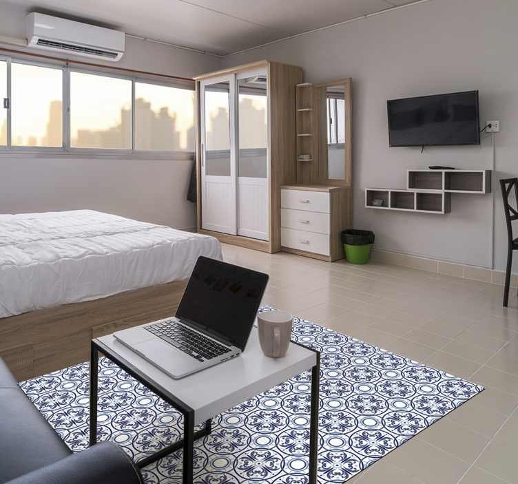 Vinyl Teppich Fliesenoptik geometrischer Flieseneffekt - TenStickers