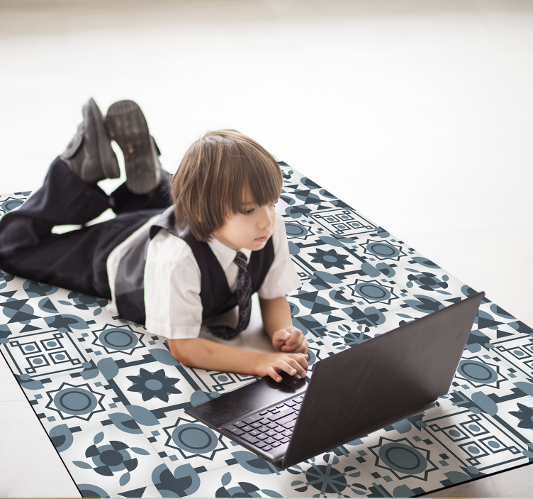 Vinyl Teppich Fliesenoptik geometrisches Fliesenmuster - TenStickers