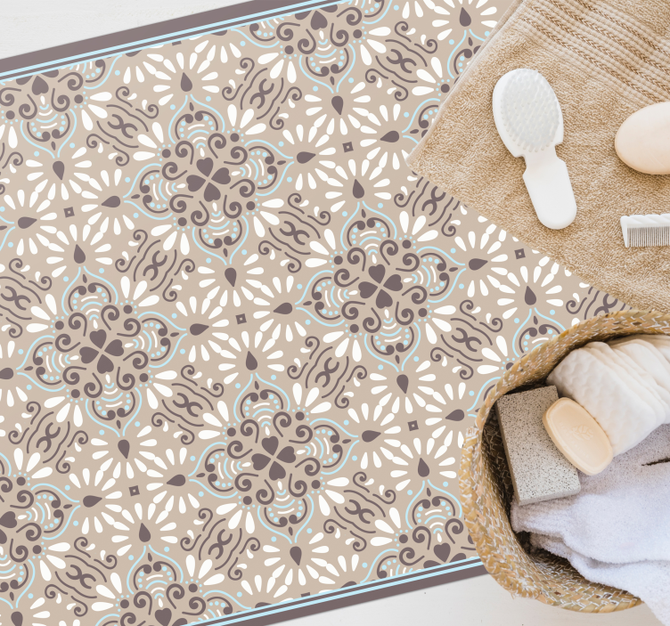 Vinyl Teppich Fliesenoptik kunstvoll gemustertes design - TenStickers