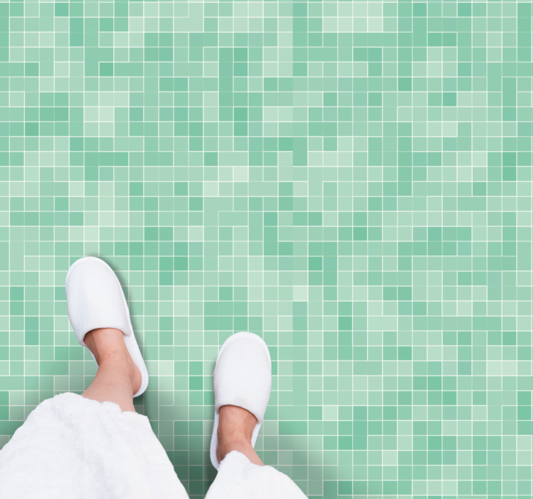 Vinyl teppich fliesenoptik mint mosaikmuster - TenStickers