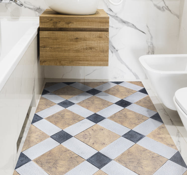 Vinyl Teppich Fliesenoptik schachbrettboden - TenStickers