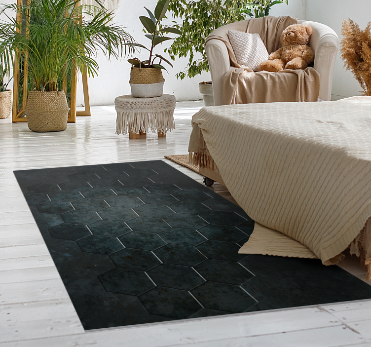 Vinyl Teppich Fliesenoptik sechseckiges muster - TenStickers