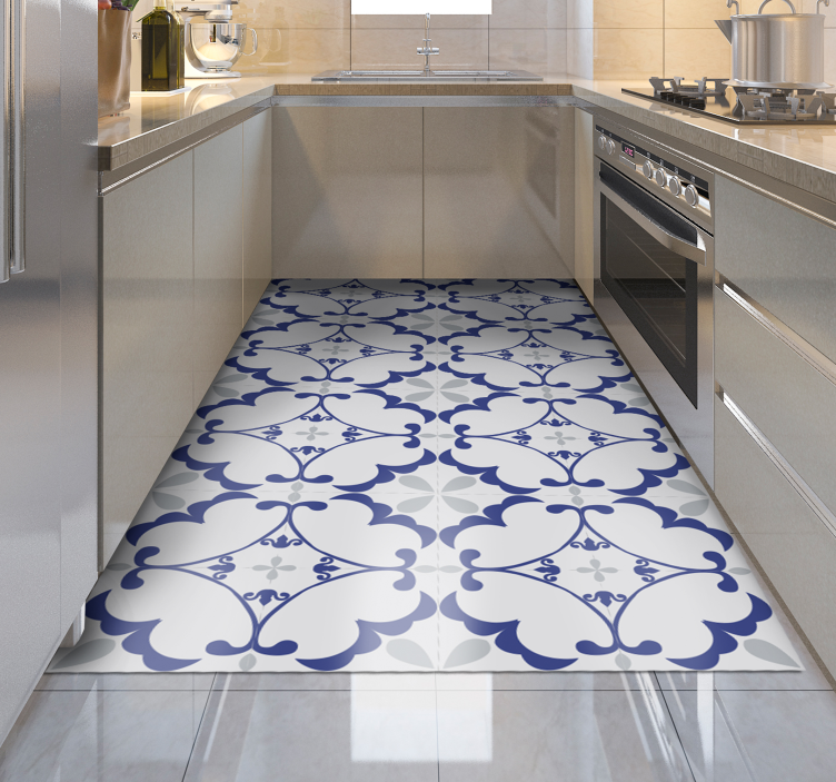 Vinyl Teppich Fliesenoptik verziertes symmetrisches muster - TenStickers